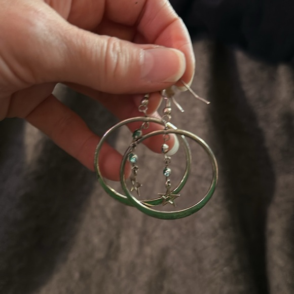 Vintage Brutalist Silver Tone Abstract Hoop Earring Lot Set 8 Pairs 1.5 to 2.5” - Picture 2 of 10